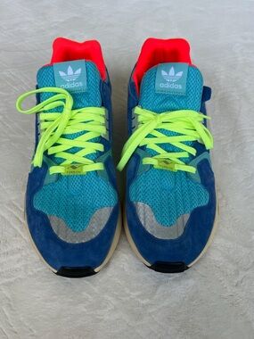 Adidas ZX Torsion Blue Neon Green Running Sneakers Men’s | Size 12